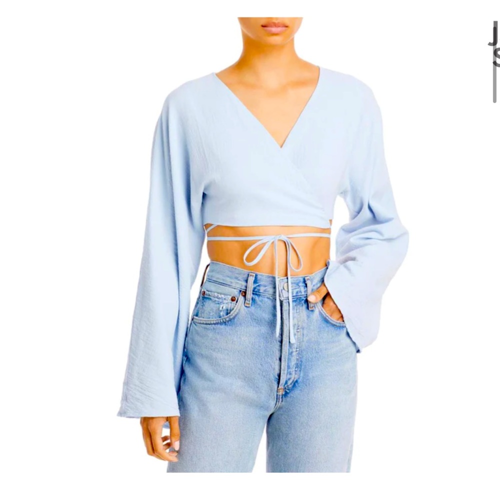 CHARLIE HOLIDAY JASPER WRAP LONG SLEEVES CROP TOP